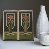 ミッドセンチュリー抽象芸術ガーデン花模様ハウス タイル