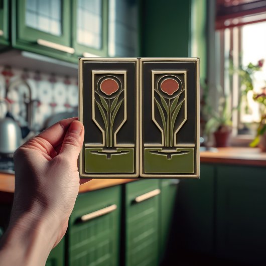 ミッドセンチュリー抽象芸術ガーデン花模様ハウス タイル