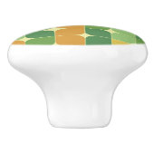 ミッドセンチュリー抽象芸術グリーンオレンジイエロー セラミックノブ (側面)