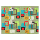 ミッドセンチュリー抽象芸術グリーン テーブルクロス (正面(横))