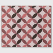 ミッドセンチュリー抽象芸術サークルブラウンコーラルブラック ラッピングペーパー (フラット)