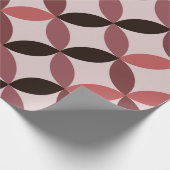 ミッドセンチュリー抽象芸術サークルブラウンコーラルブラック ラッピングペーパー (角)