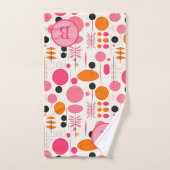 ミッドセンチュリー抽象芸術パターンカラフルモノグラム バスタオルセット (ハンドタオル)