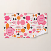 ミッドセンチュリー抽象芸術パターンカラフルモノグラム バスタオルセット (ハンドタオル)