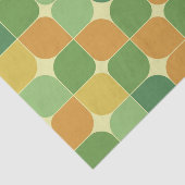 ミッドセンチュリー抽象芸術パターン緑オレンジ 薄葉紙 (詳細)