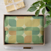 ミッドセンチュリー抽象芸術パターン緑オレンジ 薄葉紙 (ギフト)