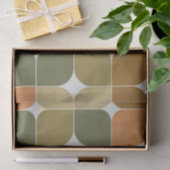 ミッドセンチュリー抽象芸術ブラウンオレンジタンパターン 薄葉紙 (ギフト)