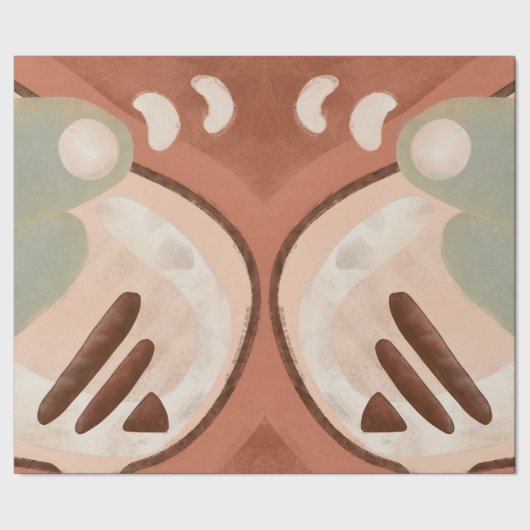 ミッドセンチュリー抽象芸術モダンアオーガニックートデコパージュ ラッピングペーパー (シーム)