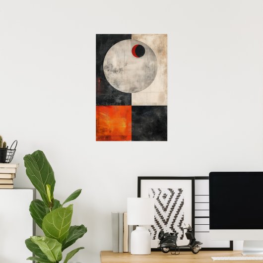 ミッドセンチュリー抽象芸術幾何学ミニマモダンリスト ポスター (ホームオフィス)