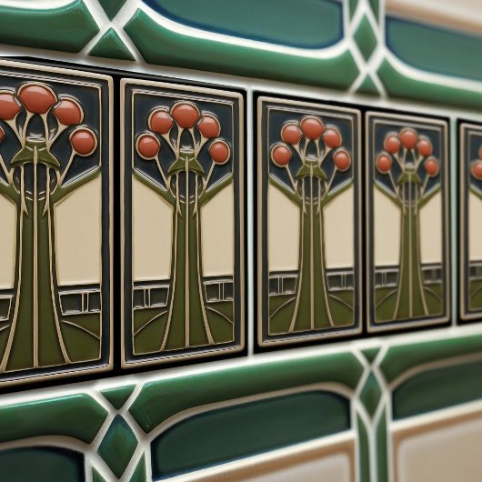 ミッドセンチュリー抽象芸術花模様芸術工芸運動 タイル