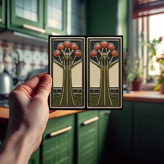 ミッドセンチュリー抽象芸術花模様芸術工芸運動 タイル