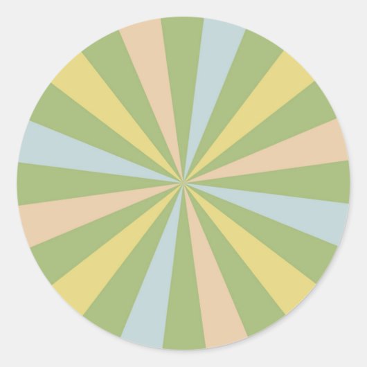 ミッドセンチュリー日が差すことステッカー:ヴィンテージレトロチャーム ラウンドシール (正面)