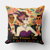 ミッドセンチュリー未来的マルディグラスカクテルパーティー クッション (正面)