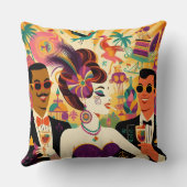 ミッドセンチュリー未来的マルディグラスカクテルパーティー クッション (裏面)