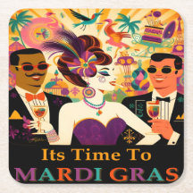 ミッドセンチュリー未来的マルディグラスカクテルパーティー