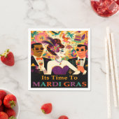 ミッドセンチュリー未来的マルディグラスカクテルパーティー スタンダードカクテルナプキン (インサイチュ)