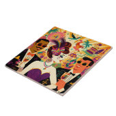 ミッドセンチュリー未来的マルディグラスカクテルパーティー タイル (側面)