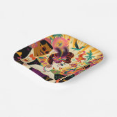 ミッドセンチュリー未来的マルディグラスカクテルパーティー ペーパープレート (傾斜あり)