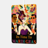 ミッドセンチュリー未来的マルディグラスカクテルパーティー メタルオーナメント (正面左)