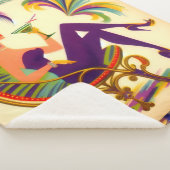 ミッドセンチュリー未来的マルディグラスマルティーニ女性 シェルパブランケット (3/4)