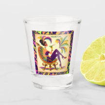 ミッドセンチュリー未来的マルディグラスマルティーニ女性