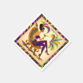 ミッドセンチュリー未来的マルディグラスマルティーニ女性 スタンダードカクテルナプキン (角)