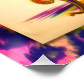 ミッドセンチュリー未来的マルディグラスマルティーニ女性 ポスター (コーナー)