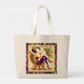 ミッドセンチュリー未来的マルディグラスマルティーニ女性 ラージトートバッグ (裏面)