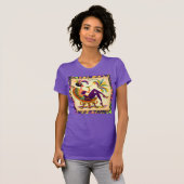 ミッドセンチュリー未来的マルディグラスマルティーニ女性 Tシャツ (正面フル)