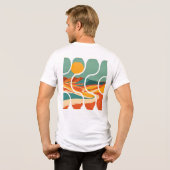 ミッドセンチュリー砂漠の風景 現代アート トライブレンドＴシャツ (裏面全面)