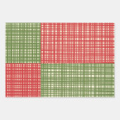 ミッドセンチュリー織モダンレトロクリスマスパッチワーク ラッピングペーパーシート (正面2)
