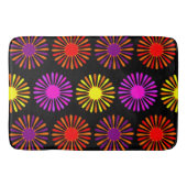 ミッドセンチュリー花柄シャワーカーテン バスマット (正面)