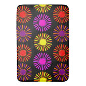 ミッドセンチュリー花柄シャワーカーテン バスマット (正面縦)