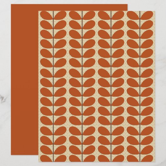 ミッドセンチュリー葉デンマークの、サビ・ブラウンとベージュ (正面/裏面)