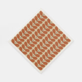 ミッドセンチュリー葉デンマークの、サビ・ブラウンとベージュ スタンダードランチョンナプキン (角)