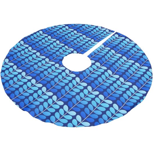 ミッドセンチュリー葉デンマーク、海軍とコバルトブルー ブラッシュドポリエステルツリースカート (アングル)