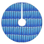 ミッドセンチュリー葉デンマーク、海軍とコバルトブルー ブラッシュドポリエステルツリースカート (正面)