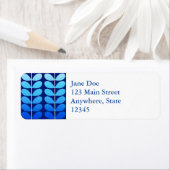 ミッドセンチュリー葉デンマーク、海軍とコバルトブルー ラベル (インサイチュ)