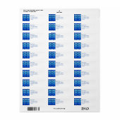 ミッドセンチュリー葉デンマーク、海軍とコバルトブルー ラベル (フルシート)