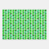 ミッドセンチュリー葉デンマーク、PInk、緑と錆 ラッピングペーパーシート (正面2)