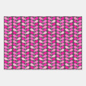 ミッドセンチュリー葉デンマーク、PInk、緑と錆 ラッピングペーパーシート (正面)