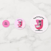 ミッドセンチュリー誕生日キャッツピンクチェア水玉模様 コンフェッティ (正面)