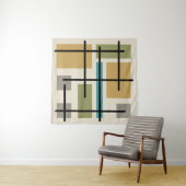 ミッドセンチュリー長方形数々の正方形 タペストリー (インサイチュ(横))