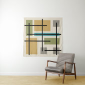 ミッドセンチュリー長方形数々の正方形 タペストリー (インサイチュ)