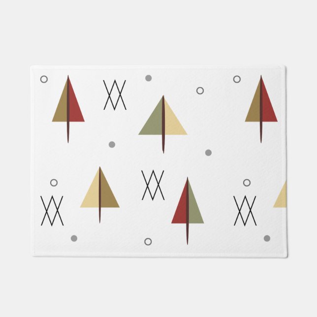 ミッドセンチュリー雪の森 ドアマット (正面)