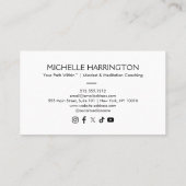 ミッドセンチュリー静かな生活コーチ、瞑想 名刺 (裏面)