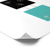 ミッドセンチュリー風の積み重モダンね正方形のポスター ポスター (角)