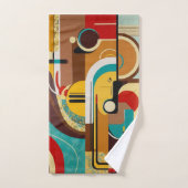 ミッドセンチュリー魔法 | 抽象芸術シェイプデザイン バスタオルセット (ハンドタオル)
