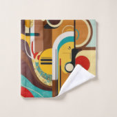 ミッドセンチュリー魔法 | 抽象芸術シェイプデザイン バスタオルセット (ウォッシュタオル)