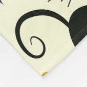 ミッドセンチュリー黒猫とスターバスト フリースブランケット (角)